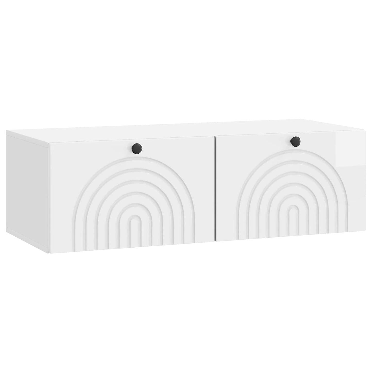 Wandbeugel TV-kast Hoogglans Wit 98 x 41 x 30 cm Bewerkt hout is nu te koop bij PeponiXL, paradijselijk wonen!