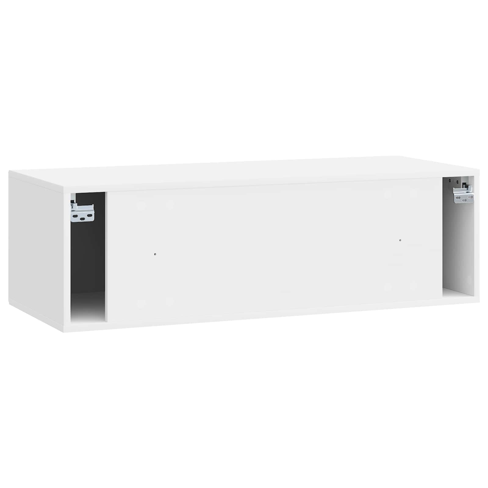 Wandbeugel TV-kast Hoogglans Wit 98 x 41 x 30 cm Bewerkt hout is nu te koop bij PeponiXL, paradijselijk wonen!