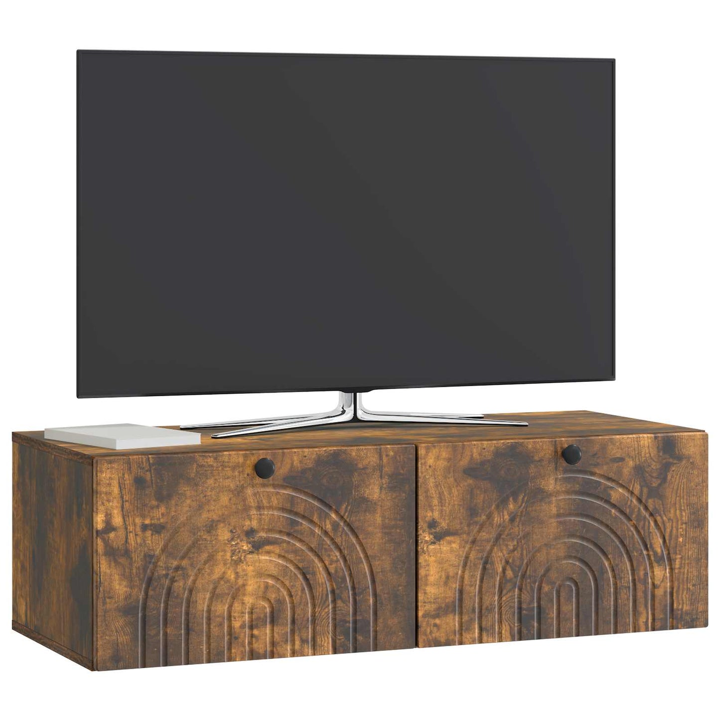 Wandbeugel TV-kast Gerookt eiken 99 x 41 x 30 cm Bewerkt hout is nu te koop bij PeponiXL, paradijselijk wonen!
