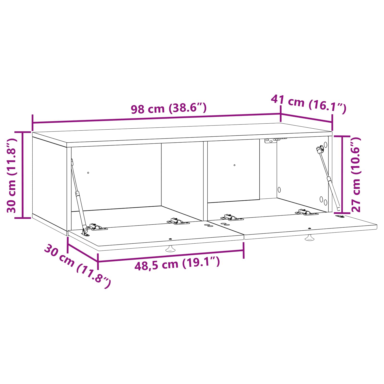 Wandbeugel TV-kast Artisanaal eiken 99 x 41 x 30 cm is nu te koop bij PeponiXL, paradijselijk wonen!