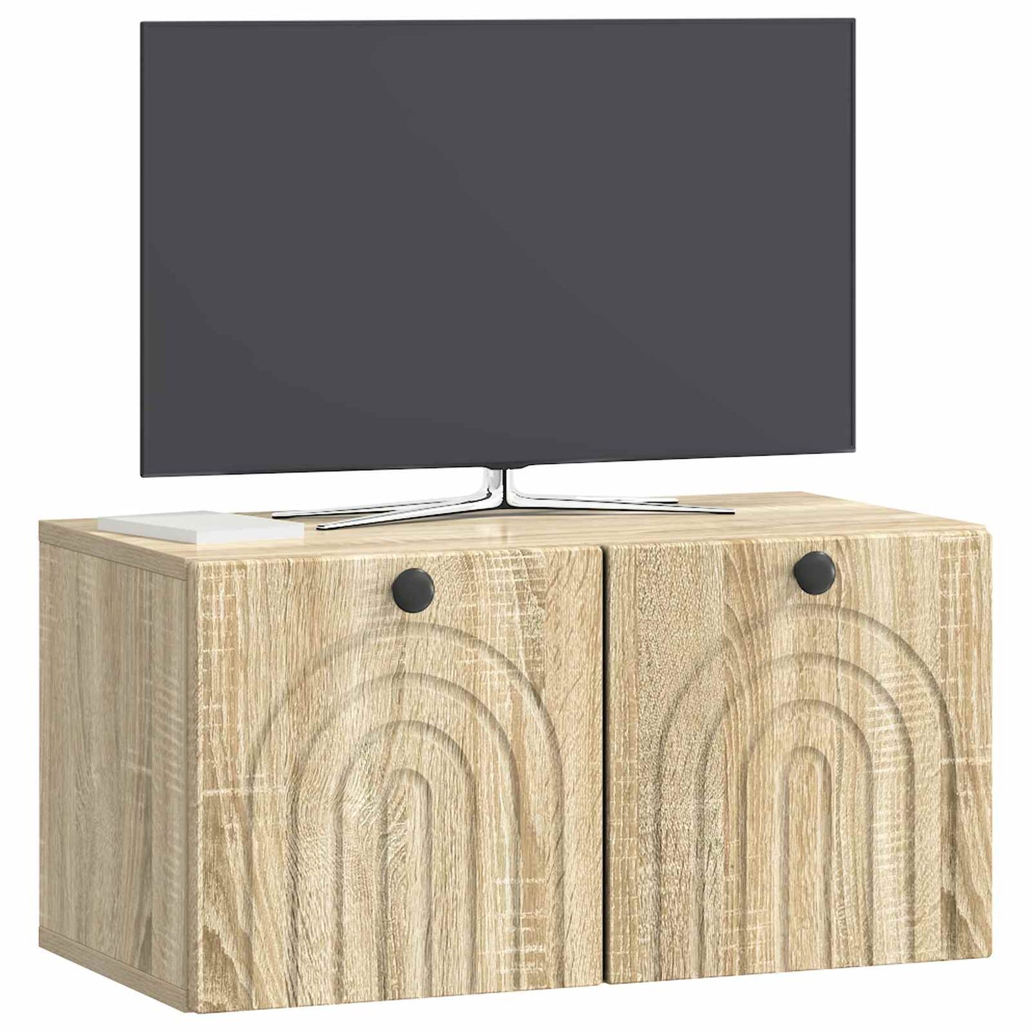 Wandbeugel TV-kast Sonoma Eiken 59,5 x 31 x 30 cm Bewerkt hout is nu te koop bij PeponiXL, paradijselijk wonen!