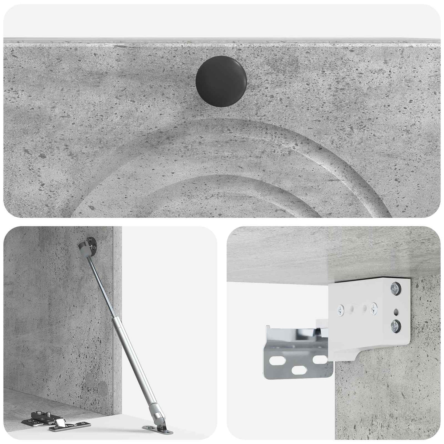 Wandbeugel TV-kast Betongrijs 59,5 x 31 x 30 cm Bewerkt hout is nu te koop bij PeponiXL, paradijselijk wonen!