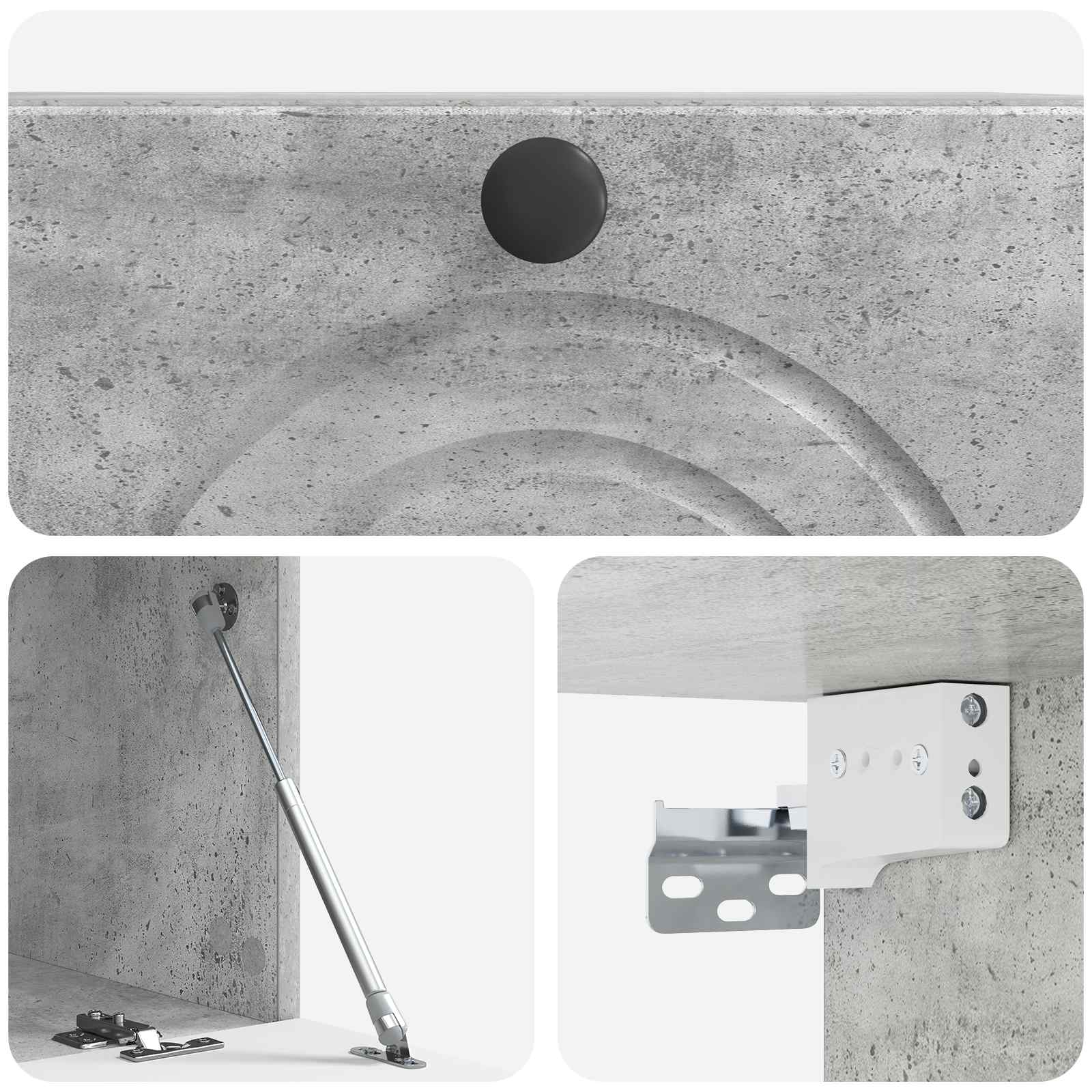 Wandbeugel TV-kast Betongrijs 59,5 x 31 x 30 cm Bewerkt hout is nu te koop bij PeponiXL, paradijselijk wonen!