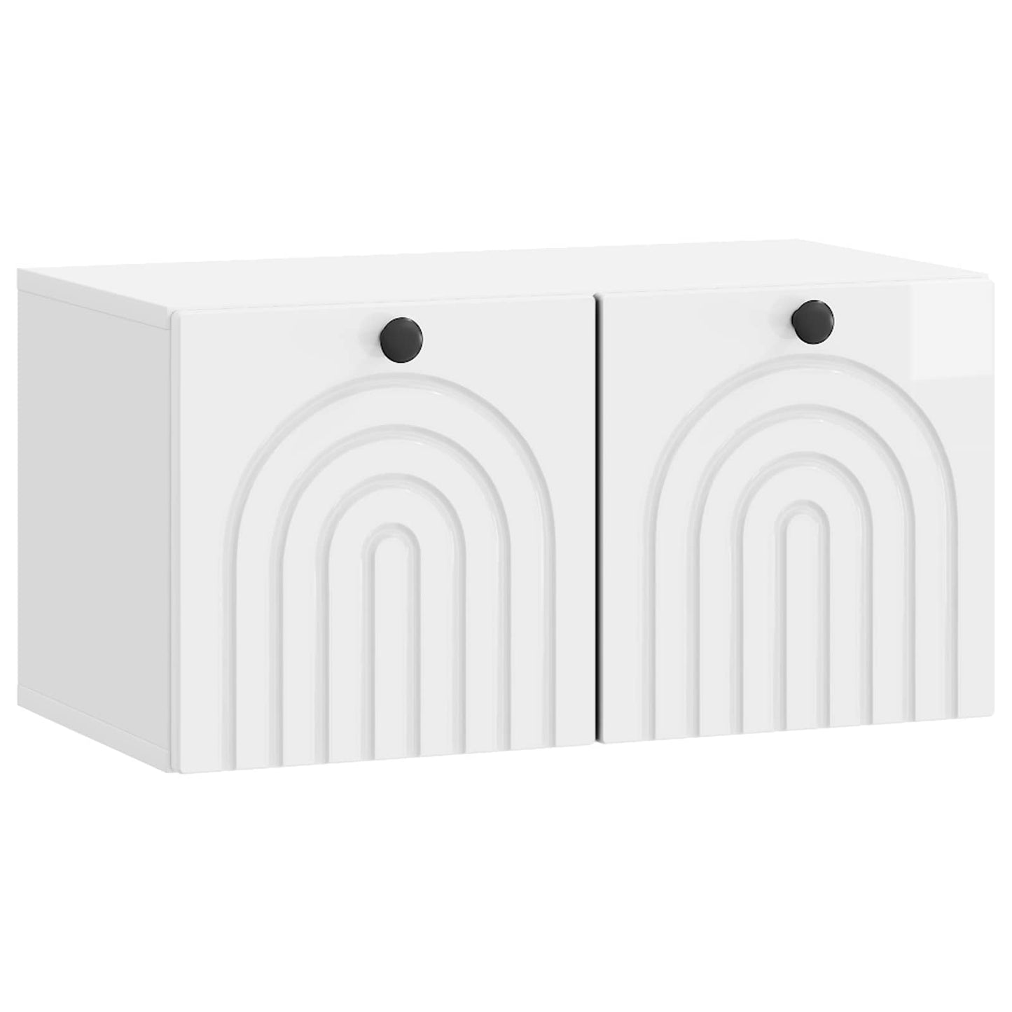 Wandbeugel TV-kast Hoogglans Wit 59,5 x 31 x 30 cm Bewerkt hout is nu te koop bij PeponiXL, paradijselijk wonen!