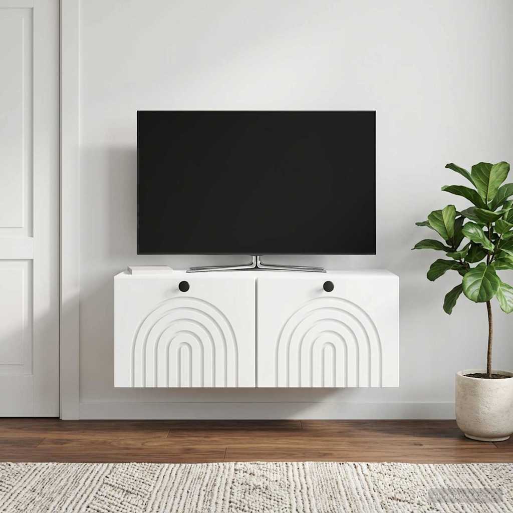 Wandbeugel TV-kast Wit 78,5 x 31 x 30 cm Bewerkt hout is nu te koop bij PeponiXL, paradijselijk wonen!