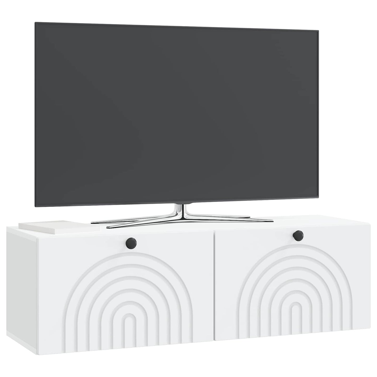 Wandbeugel TV-kast Wit 98 x 31 x 30 cm Bewerkt hout is nu te koop bij PeponiXL, paradijselijk wonen!