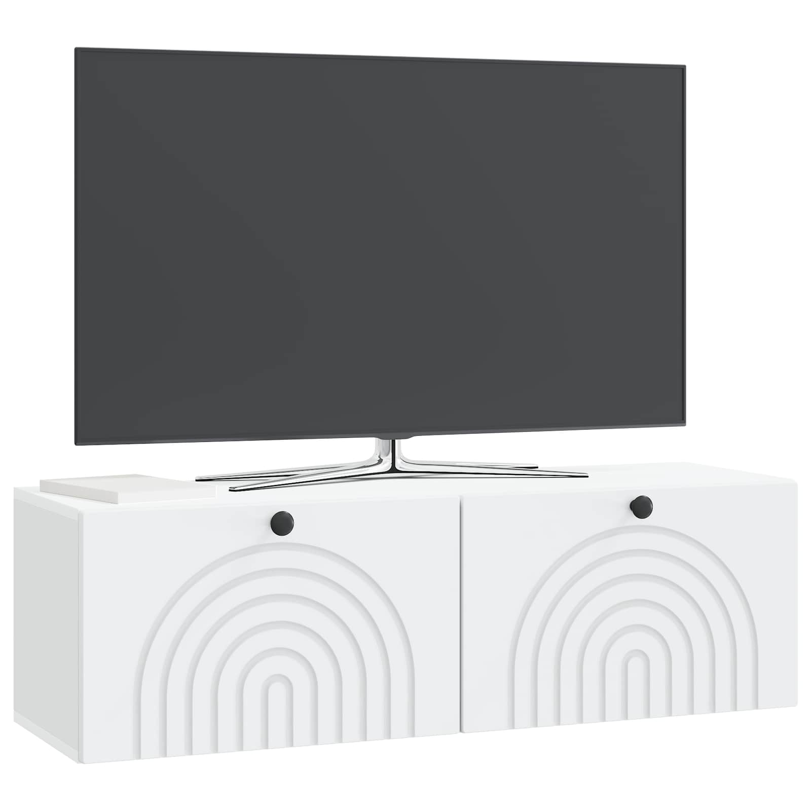 Wandbeugel TV-kast Wit 98 x 31 x 30 cm Bewerkt hout is nu te koop bij PeponiXL, paradijselijk wonen!