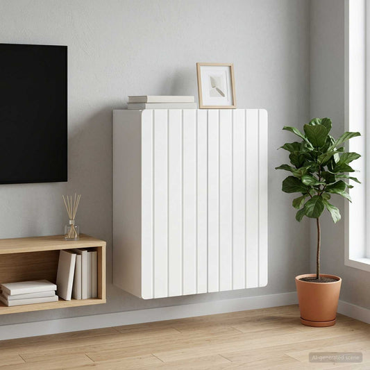 Wandkast Wit 59 x 31 x 64 cm Bewerkt hout is nu te koop bij PeponiXL, paradijselijk wonen!