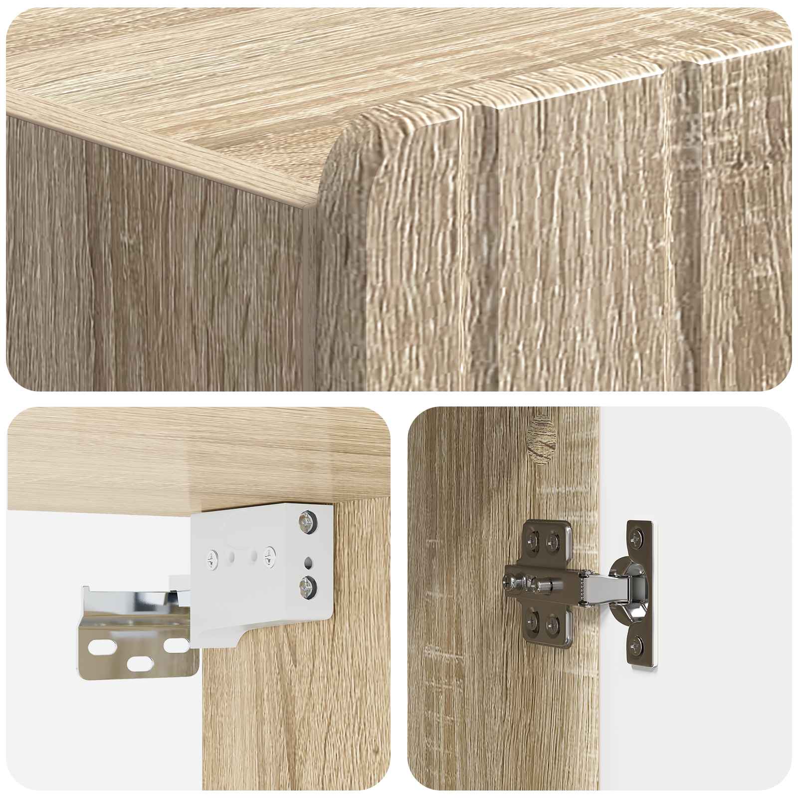 Wandkast Sonoma Eiken 33 x 34,5 x 94 cm Bewerkt hout is nu te koop bij PeponiXL, paradijselijk wonen!
