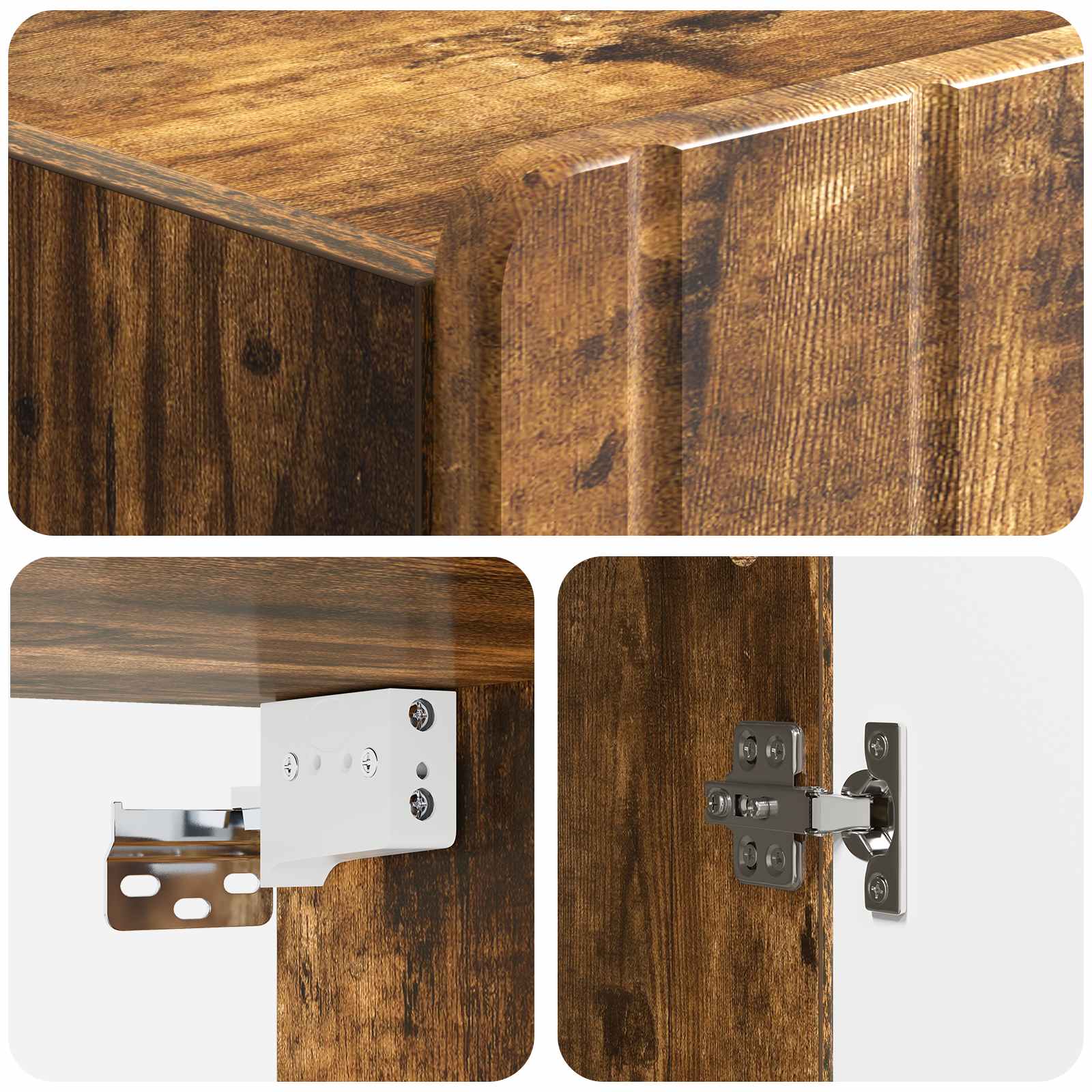 Wandkast Gerookt eiken 33 x 34,5 x 94 cm Bewerkt hout is nu te koop bij PeponiXL, paradijselijk wonen!