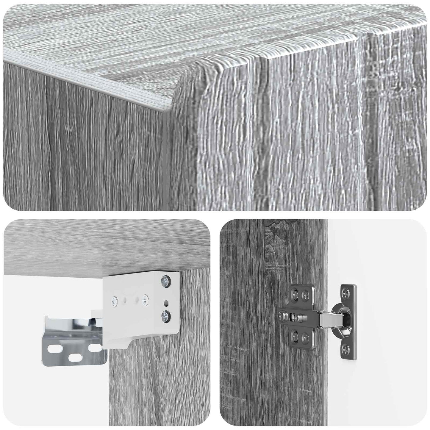 Wandkast Grijs Sonoma 33 x 34,5 x 94 cm Bewerkt hout is nu te koop bij PeponiXL, paradijselijk wonen!