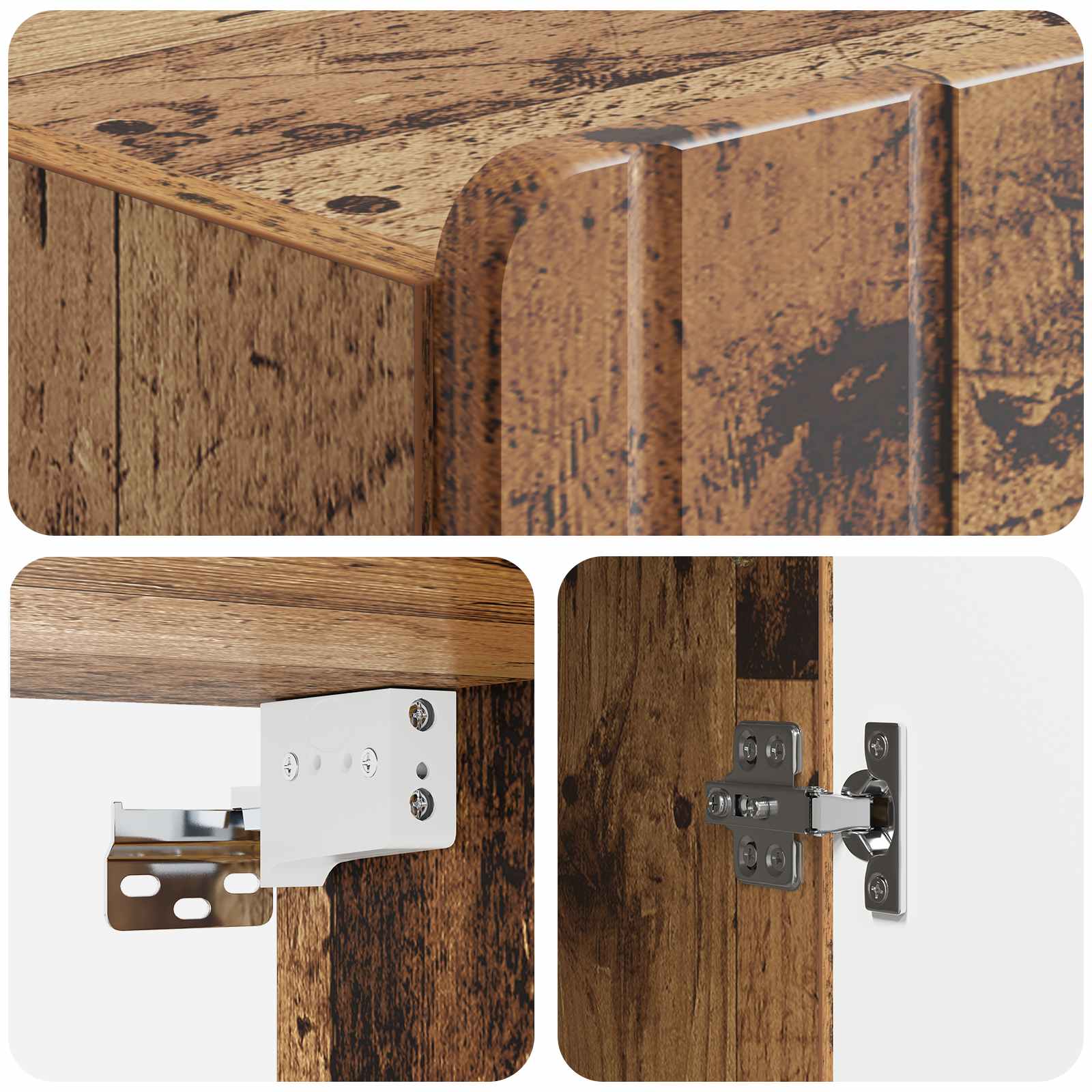 Wandkast Oud hout 33 x 34,5 x 94 cm Bewerkt hout is nu te koop bij PeponiXL, paradijselijk wonen!