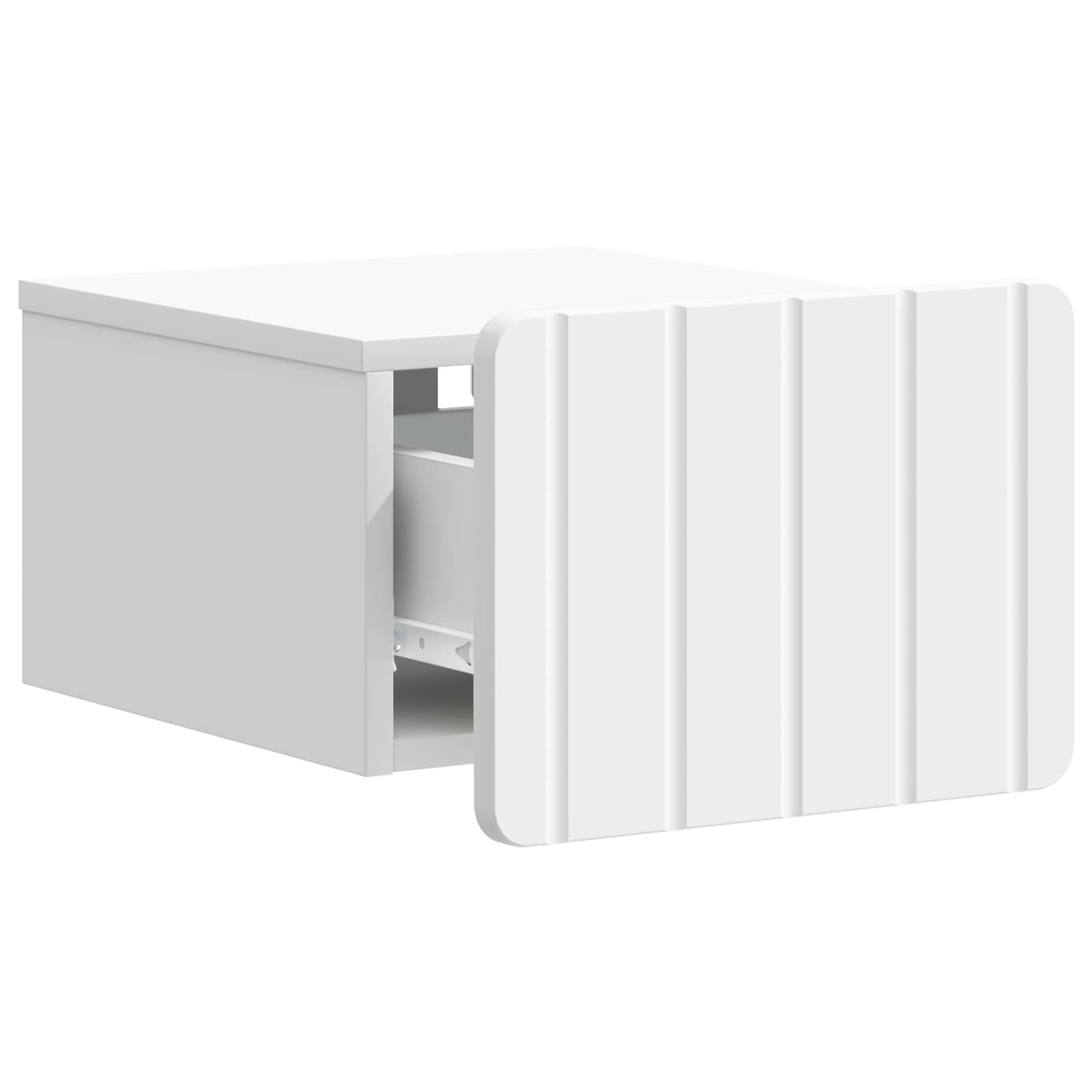 Wandbeugel Bedkast met lade Wit 33 x 34,5 x 24 cm Bewerkt hout is nu te koop bij PeponiXL, paradijselijk wonen!