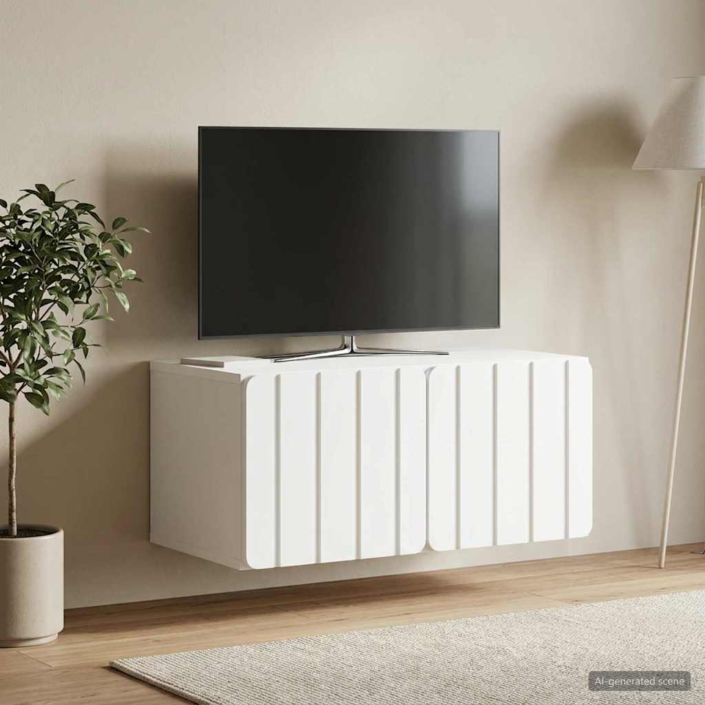Wandbeugel TV-kast 59,5 x 41 x 30 cm Wit Bewerkt hout is nu te koop bij PeponiXL, paradijselijk wonen!