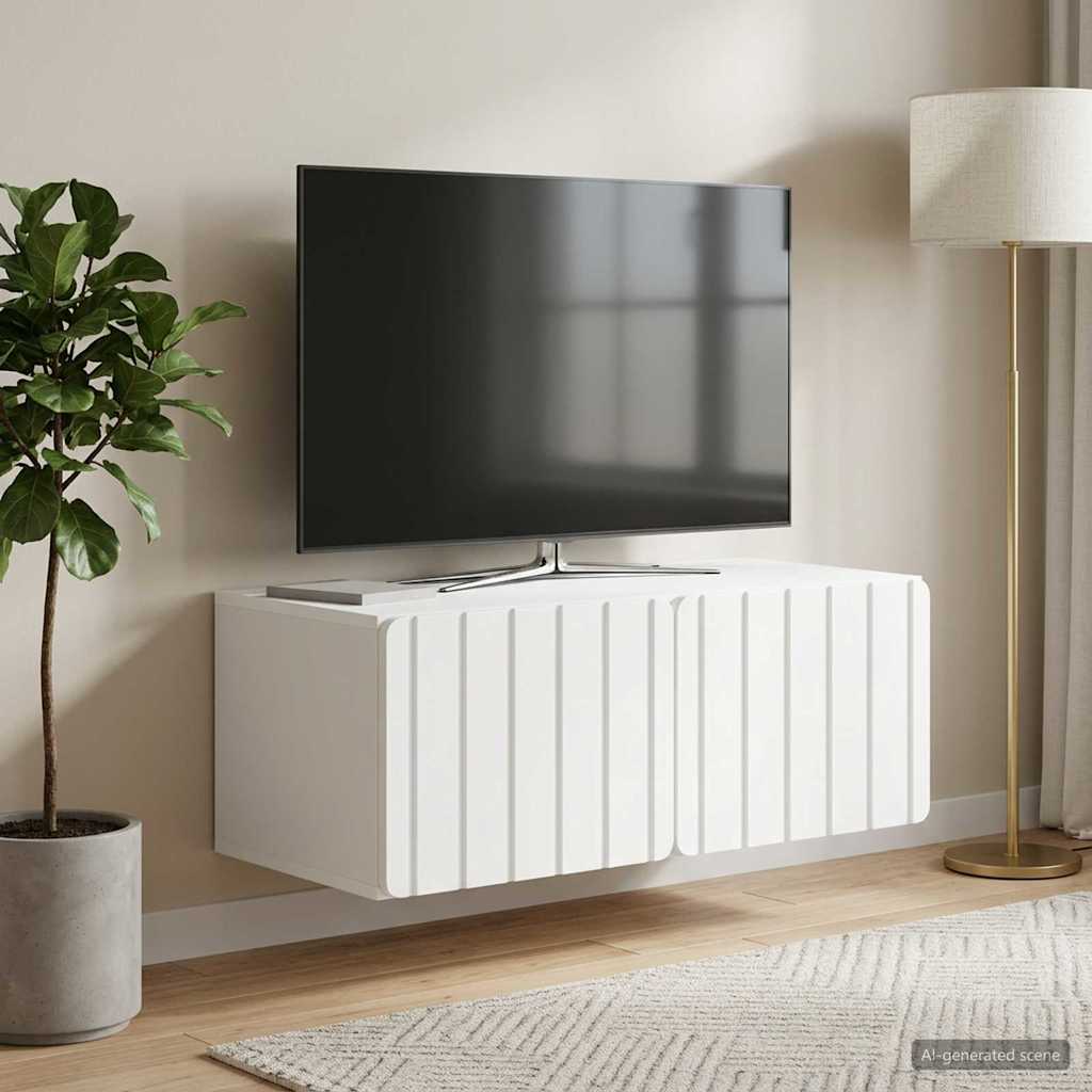 Wandbeugel TV-kast 78,5 x 41 x 30 cm Wit Bewerkt hout is nu te koop bij PeponiXL, paradijselijk wonen!