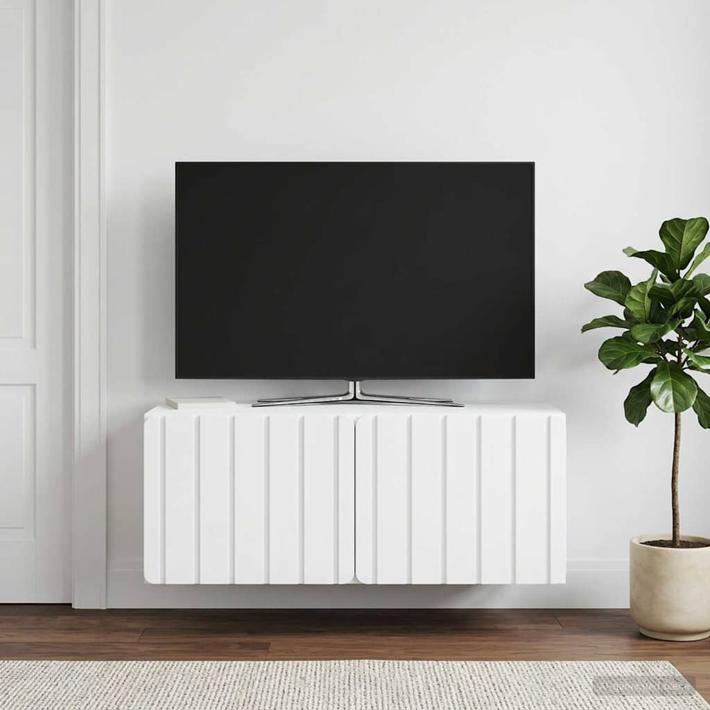 Wandbeugel TV-kast 78,5 x 41 x 30 cm Wit Bewerkt hout is nu te koop bij PeponiXL, paradijselijk wonen!