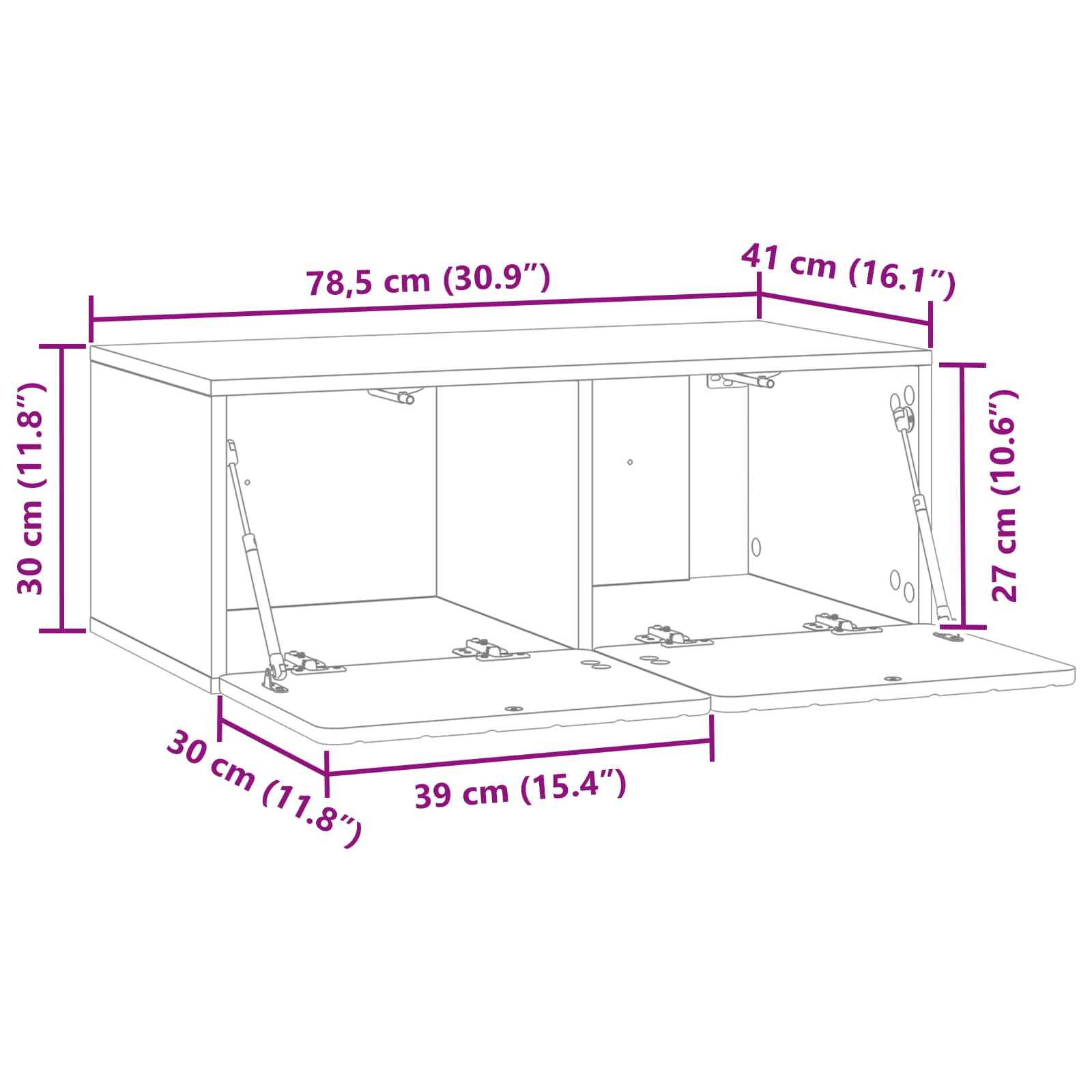 Wandbeugel TV-kast 78,5 x 41 x 30 cm Wit Bewerkt hout is nu te koop bij PeponiXL, paradijselijk wonen!
