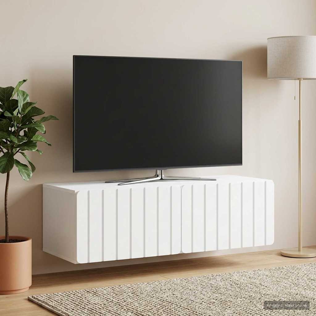 Wandbeugel TV-kast 98 x 41 x 30 cm Wit Bewerkt hout is nu te koop bij PeponiXL, paradijselijk wonen!