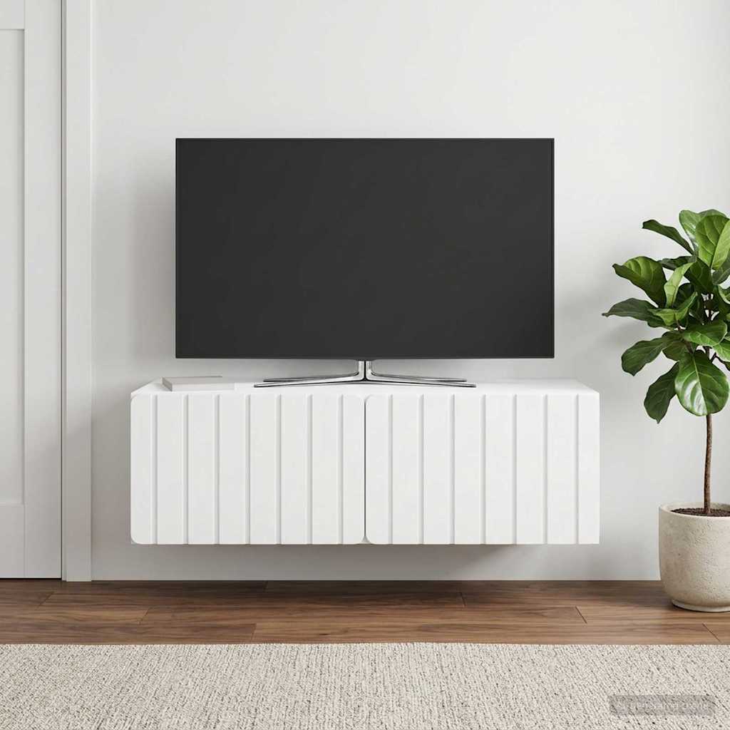 Wandbeugel TV-kast 98 x 41 x 30 cm Wit Bewerkt hout is nu te koop bij PeponiXL, paradijselijk wonen!