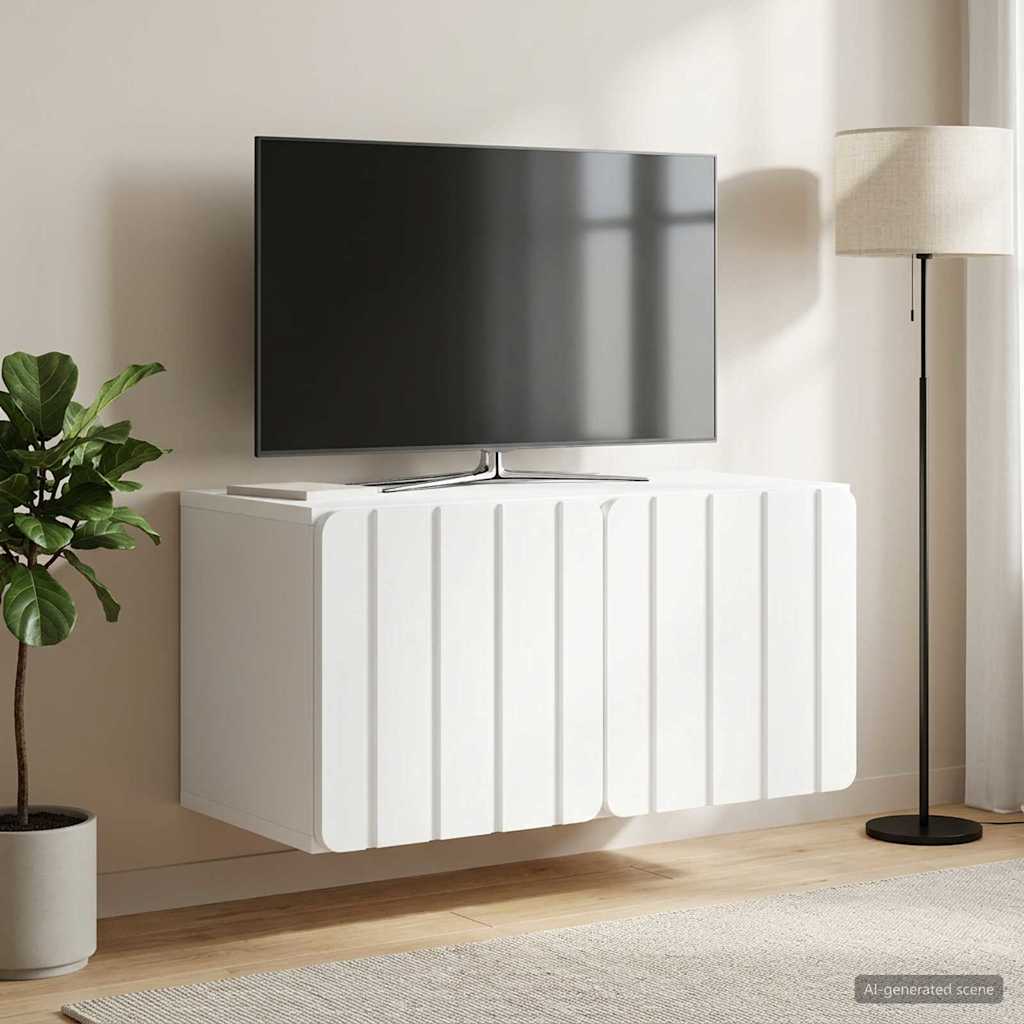 Wandbeugel TV-kast 59,5 x 31 x 30 cm Wit Bewerkt hout is nu te koop bij PeponiXL, paradijselijk wonen!