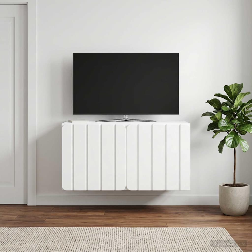 Wandbeugel TV-kast 59,5 x 31 x 30 cm Wit Bewerkt hout is nu te koop bij PeponiXL, paradijselijk wonen!