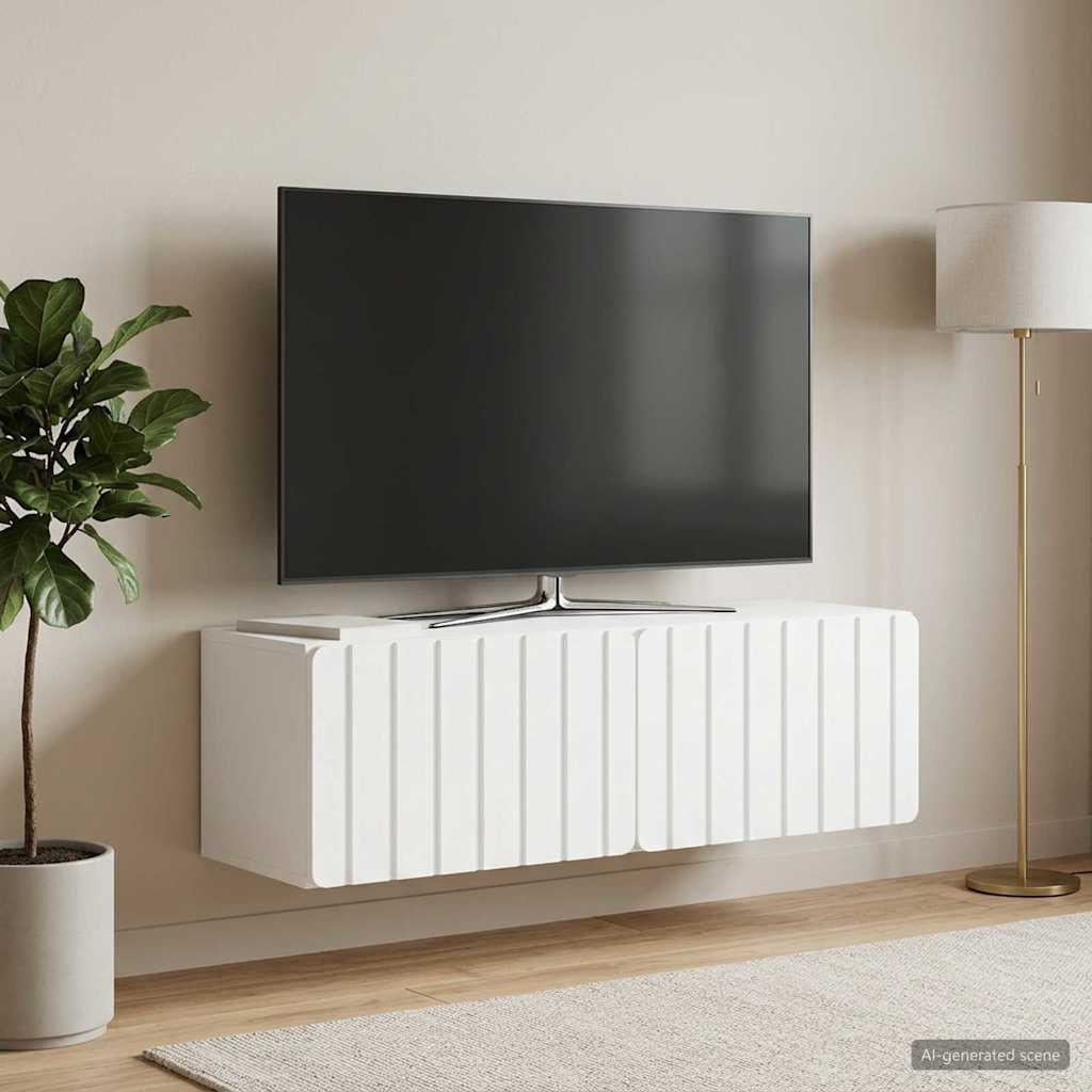 Wandbeugel TV-kast 98 x 31 x 30 cm Wit Bewerkt hout is nu te koop bij PeponiXL, paradijselijk wonen!