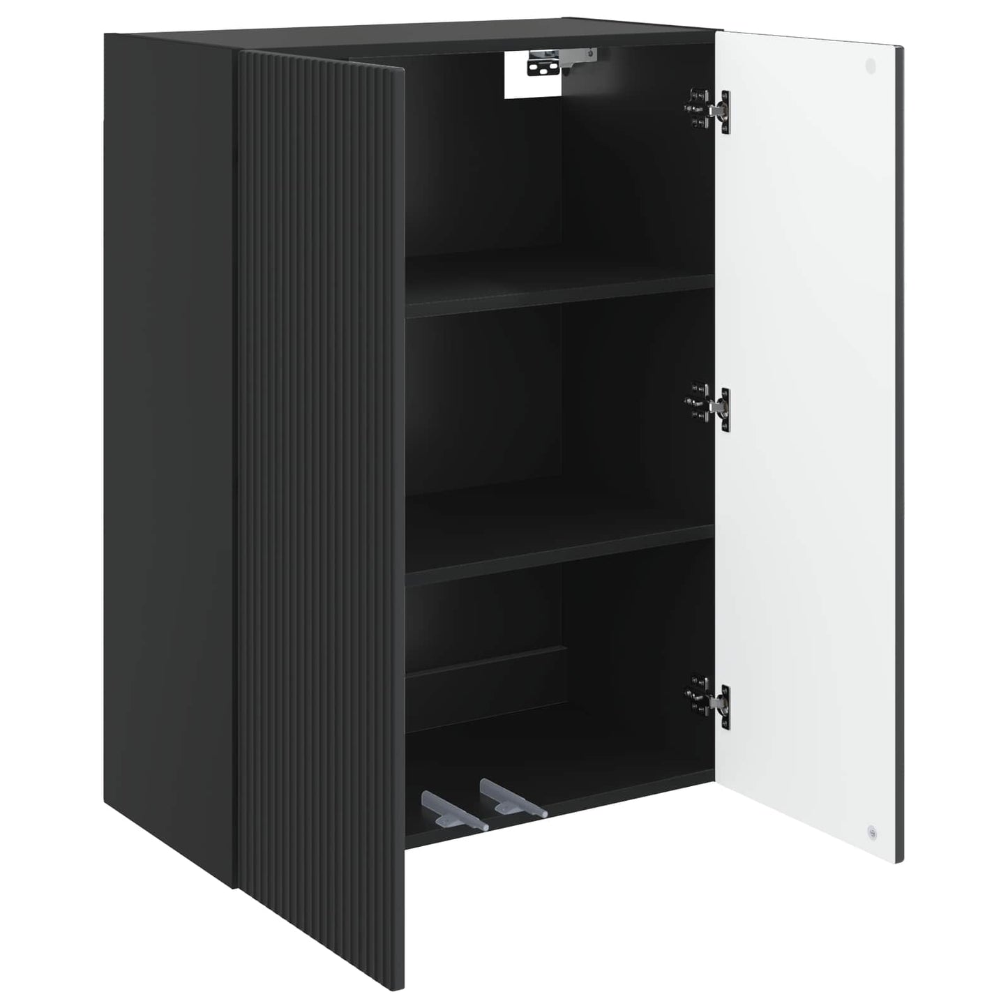 Wandkast Zwart 66 x 34,5 x 90 cm Bewerkt hout is nu te koop bij PeponiXL, paradijselijk wonen!