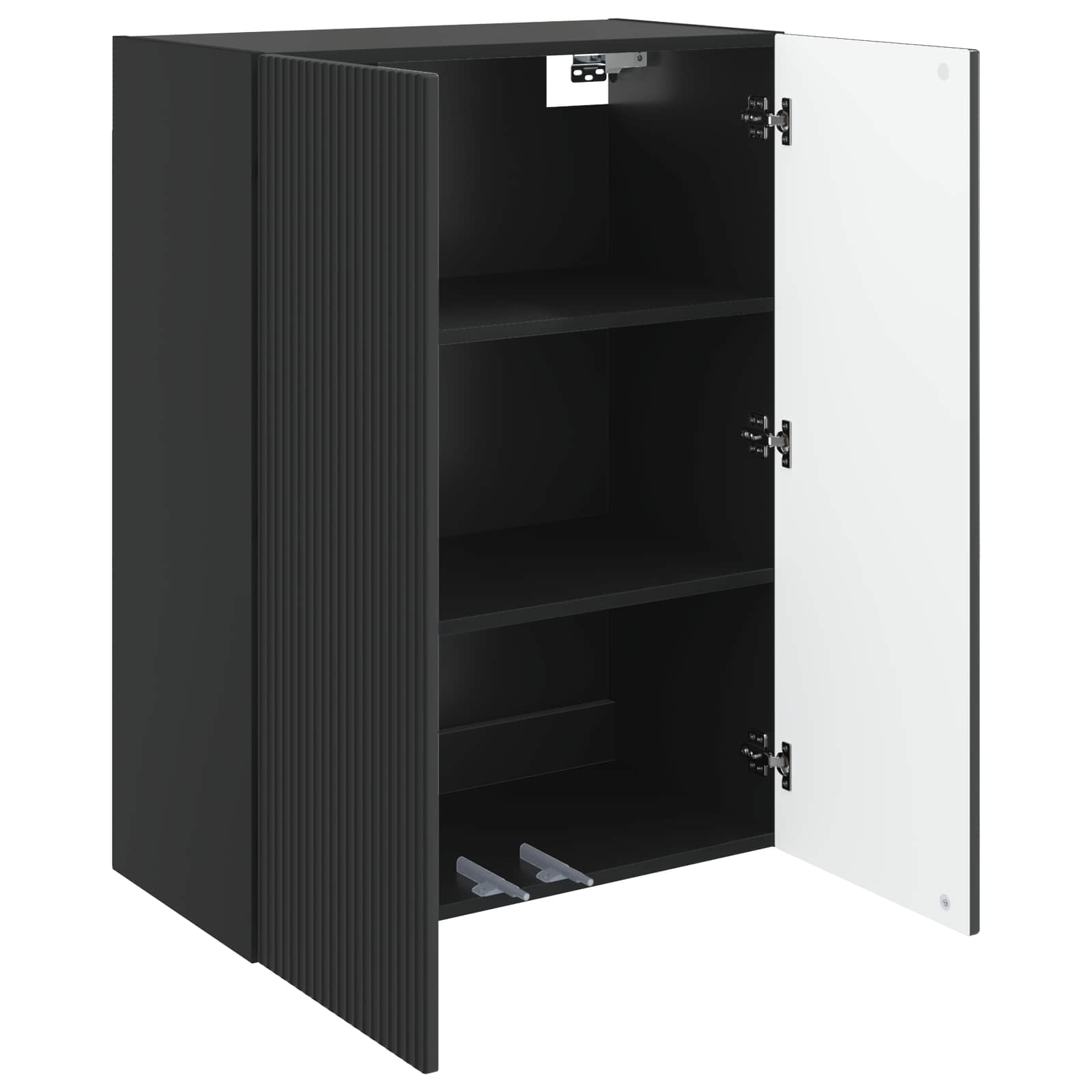 Wandkast Zwart 66 x 34,5 x 90 cm Bewerkt hout is nu te koop bij PeponiXL, paradijselijk wonen!