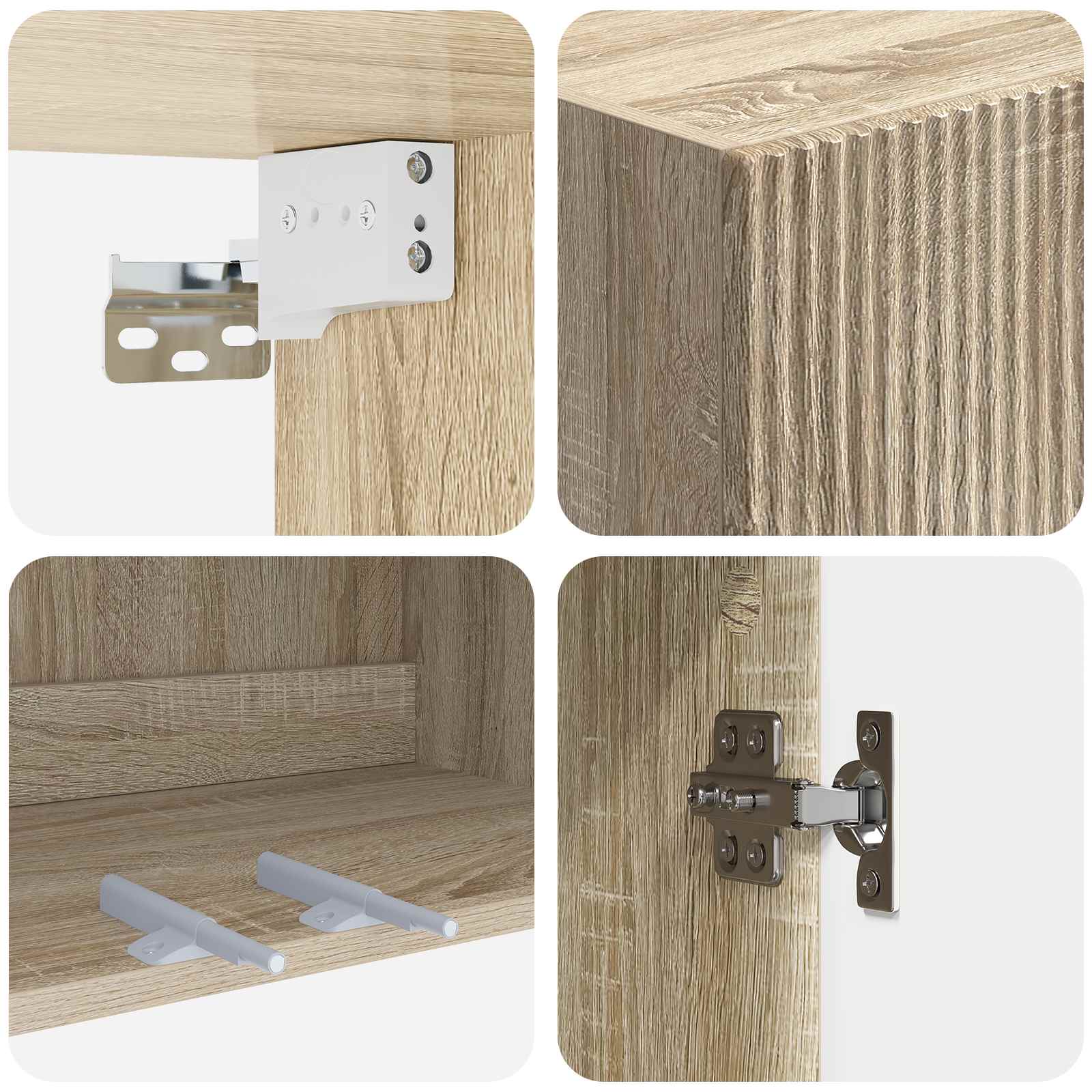 Wandkast Sonoma Eiken 66 x 34,5 x 90 cm Bewerkt hout is nu te koop bij PeponiXL, paradijselijk wonen!