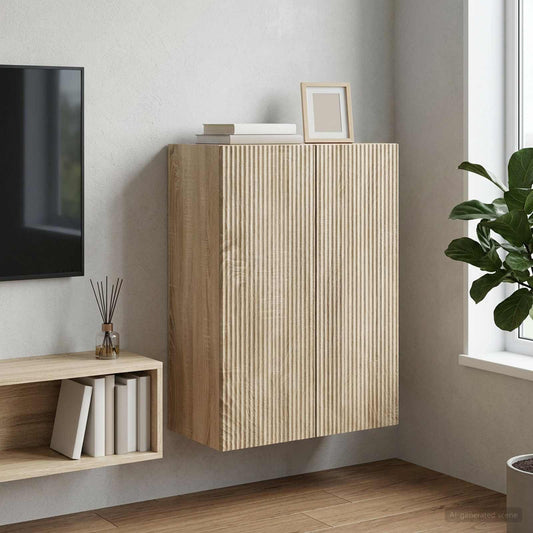 Wandkast Sonoma Eiken 66 x 34,5 x 90 cm Bewerkt hout is nu te koop bij PeponiXL, paradijselijk wonen!