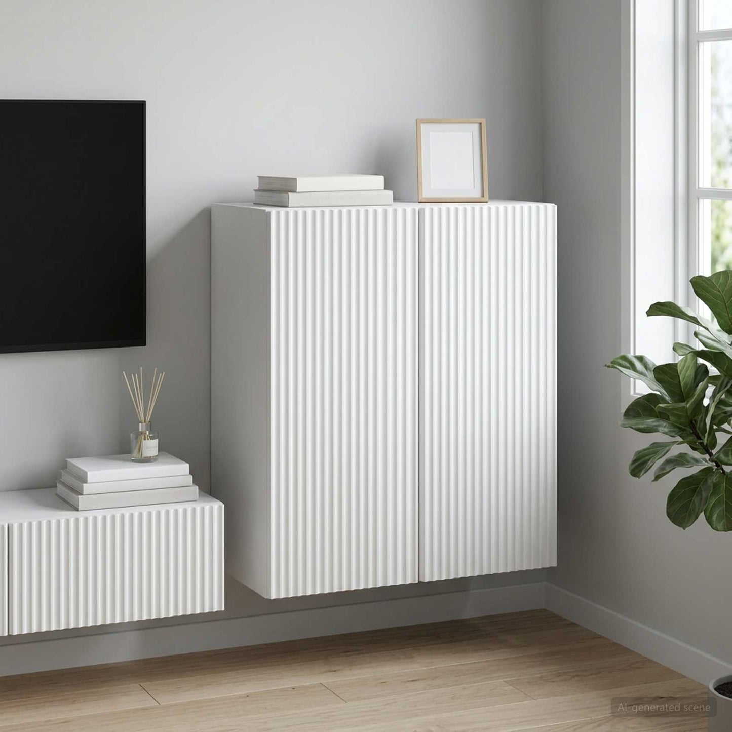 Wandkast 59 x 31 x 60 cm Bewerkt hout Wit is nu te koop bij PeponiXL, paradijselijk wonen!
