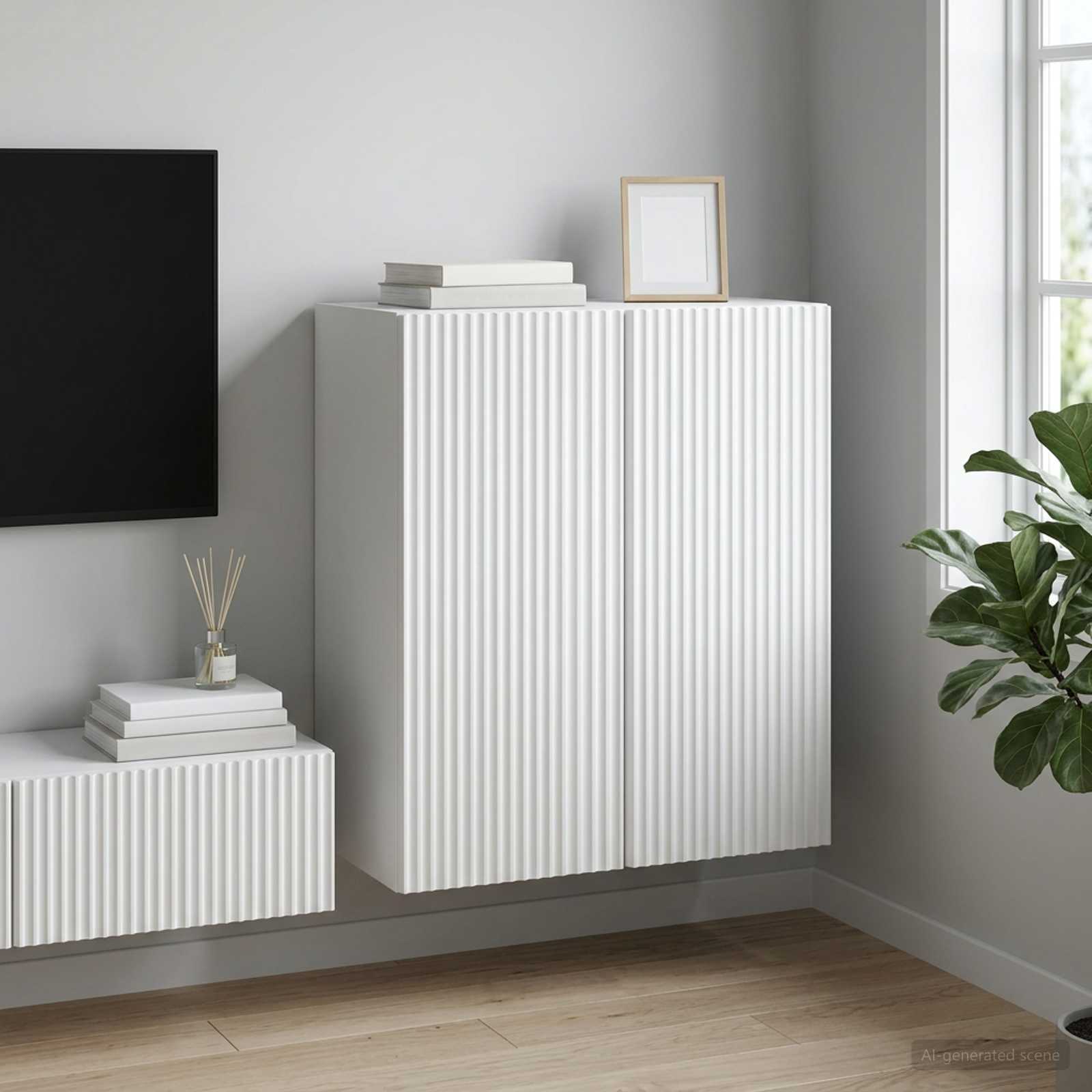 Wandkast 59 x 31 x 60 cm Bewerkt hout Wit is nu te koop bij PeponiXL, paradijselijk wonen!