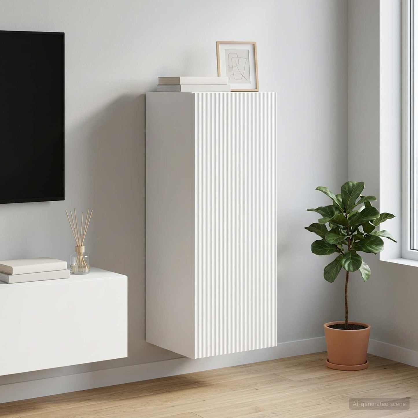 Wandkast 33 x 34,5 x 90 cm Bewerkt hout Wit is nu te koop bij PeponiXL, paradijselijk wonen!