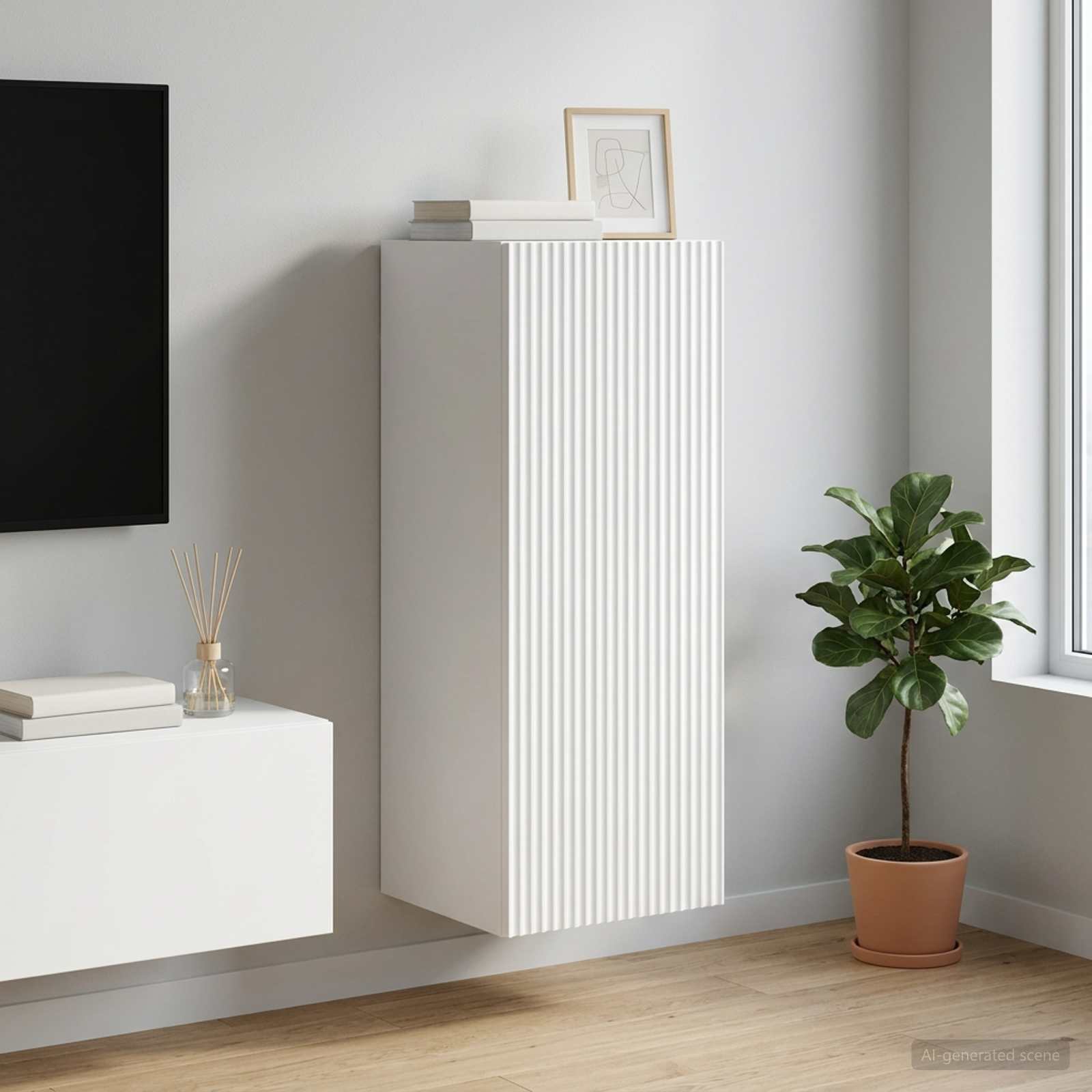 Wandkast 33 x 34,5 x 90 cm Bewerkt hout Wit is nu te koop bij PeponiXL, paradijselijk wonen!
