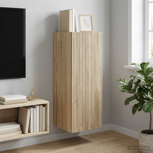 Wandkast Sonoma Eiken 33 x 34,5 x 90 cm Bewerkt hout is nu te koop bij PeponiXL, paradijselijk wonen!