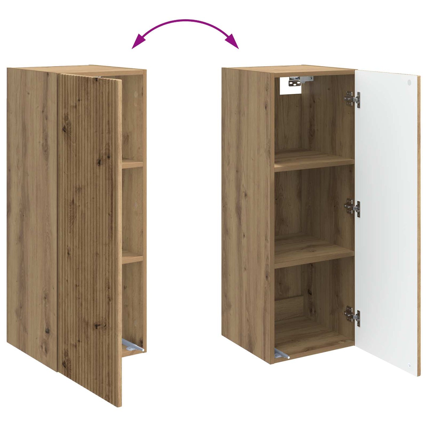 Wandkast 33 x 34,5 x 90 cm Bewerkt hout Artisanaal eiken