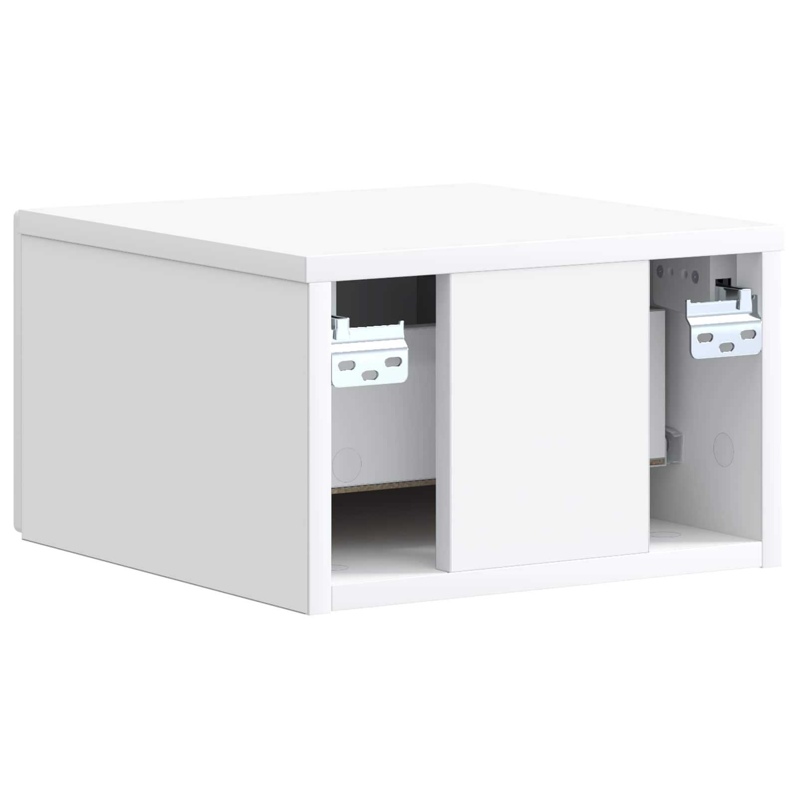 Wandbeugel Bedkast met lade Wit 33 x 34,5 x 20 cm Bewerkt hout is nu te koop bij PeponiXL, paradijselijk wonen!
