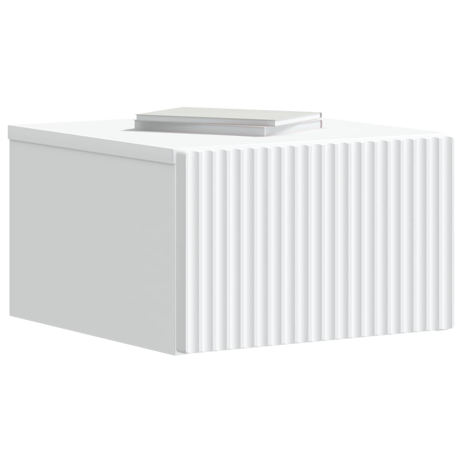 Wandbeugel Bedkast met lade Wit 33 x 34,5 x 20 cm Bewerkt hout is nu te koop bij PeponiXL, paradijselijk wonen!