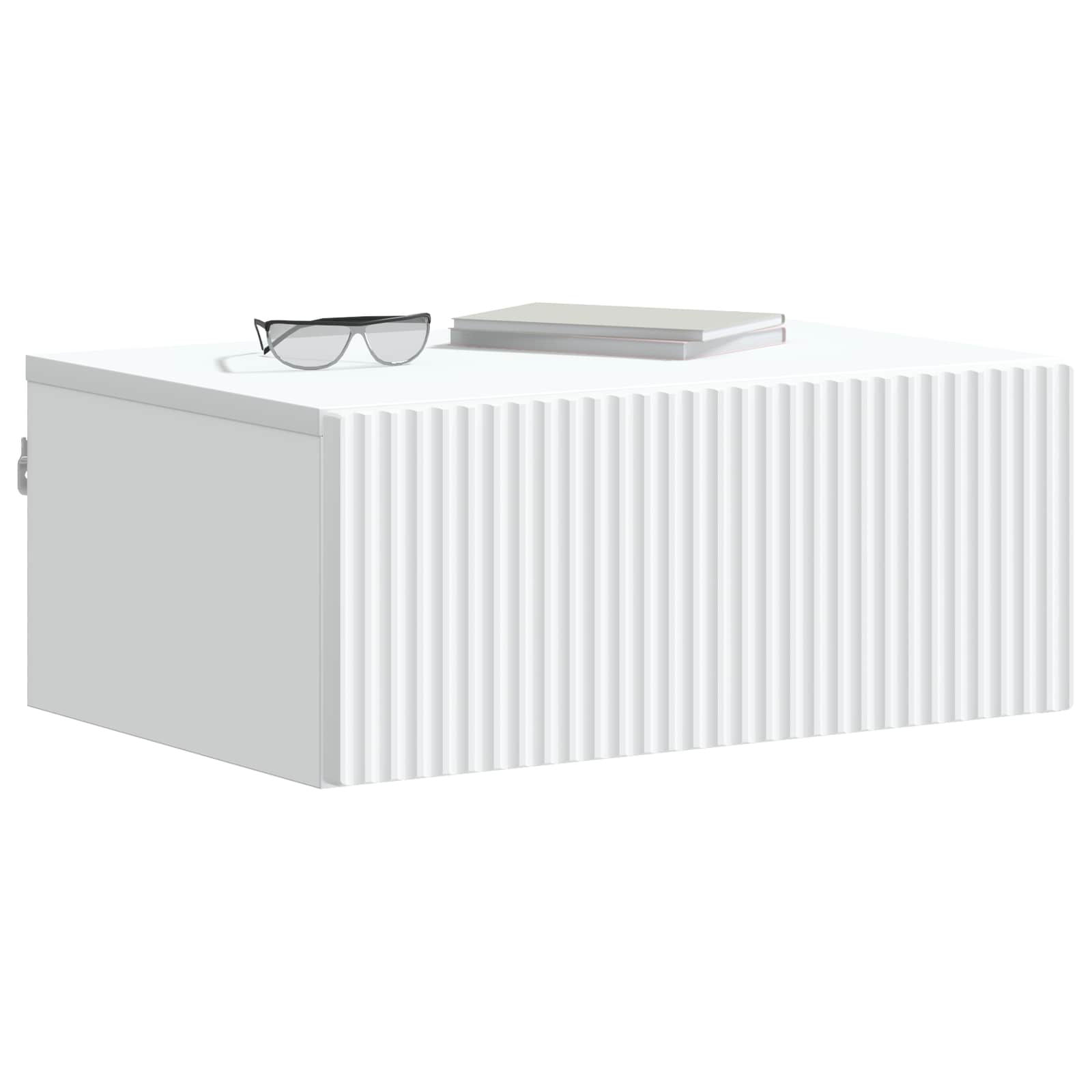 Wandbeugel Bedkast met lade Wit 49 x 34,5 x 20 cm Bewerkt hout is nu te koop bij PeponiXL, paradijselijk wonen!
