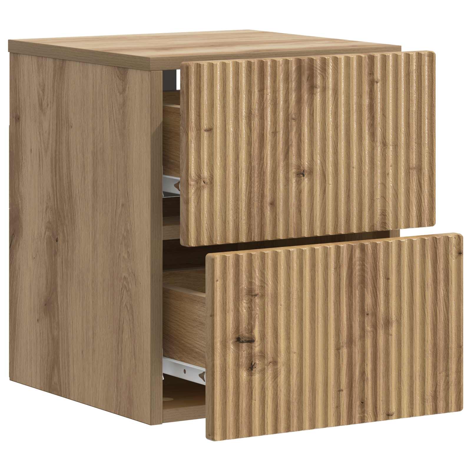 Wandbeugel Bedkast met lade Artisanaal eiken 33 x 34,5 x 40 cm is nu te koop bij PeponiXL, paradijselijk wonen!