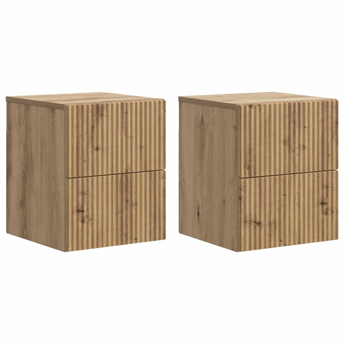 Wandbeugel Bedkast 2 pcs Artisanaal eiken 33 x 34,5 x 40 cm is nu te koop bij PeponiXL, paradijselijk wonen!