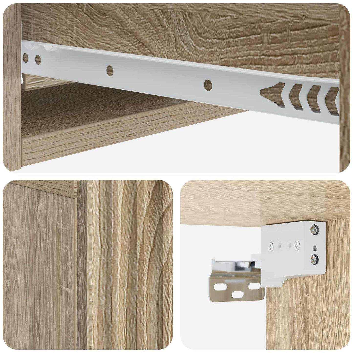 Wandmontage Zijtafel Sonoma Eiken 59 x 34,5 x 17 cm is nu te koop bij PeponiXL, paradijselijk wonen!