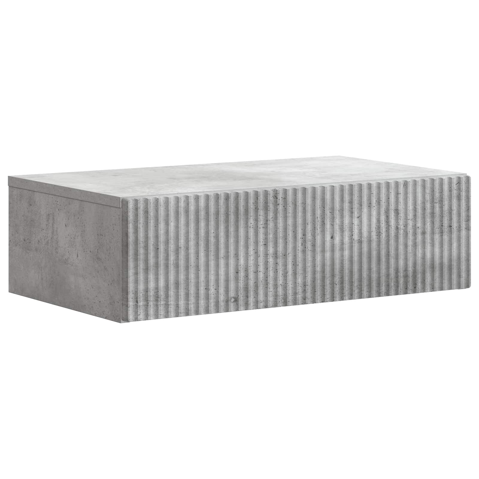 Wandmontage Zijtafel Betongrijs 59 x 34,5 x 17 cm Bewerkt hout is nu te koop bij PeponiXL, paradijselijk wonen!