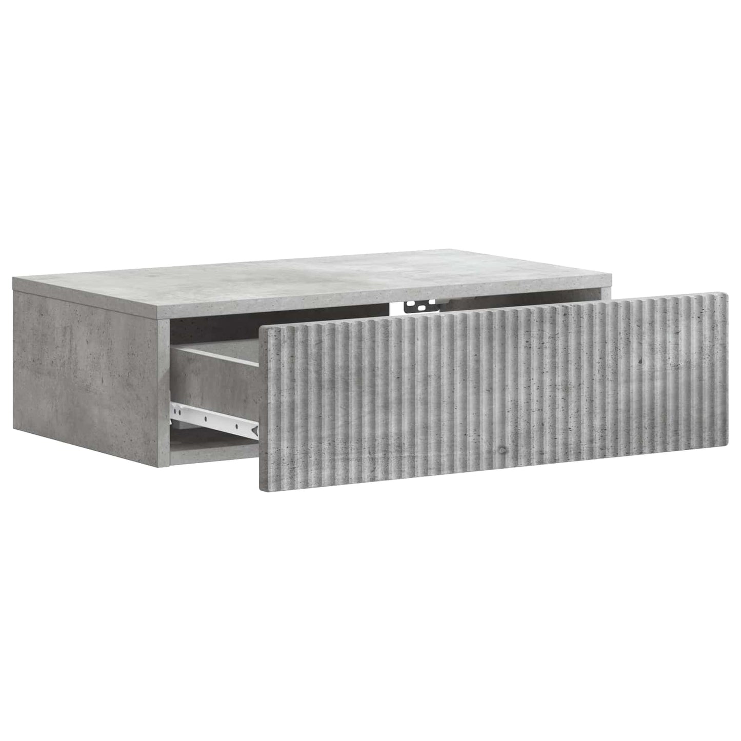Wandmontage Zijtafel Betongrijs 59 x 34,5 x 17 cm Bewerkt hout is nu te koop bij PeponiXL, paradijselijk wonen!