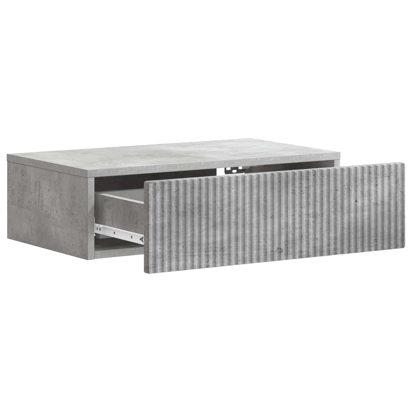 Wandmontage Zijtafel Betongrijs 59 x 34,5 x 17 cm Bewerkt hout is nu te koop bij PeponiXL, paradijselijk wonen!