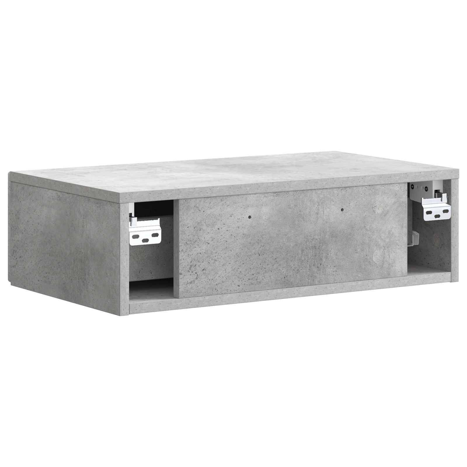 Wandmontage Zijtafel Betongrijs 59 x 34,5 x 17 cm Bewerkt hout is nu te koop bij PeponiXL, paradijselijk wonen!