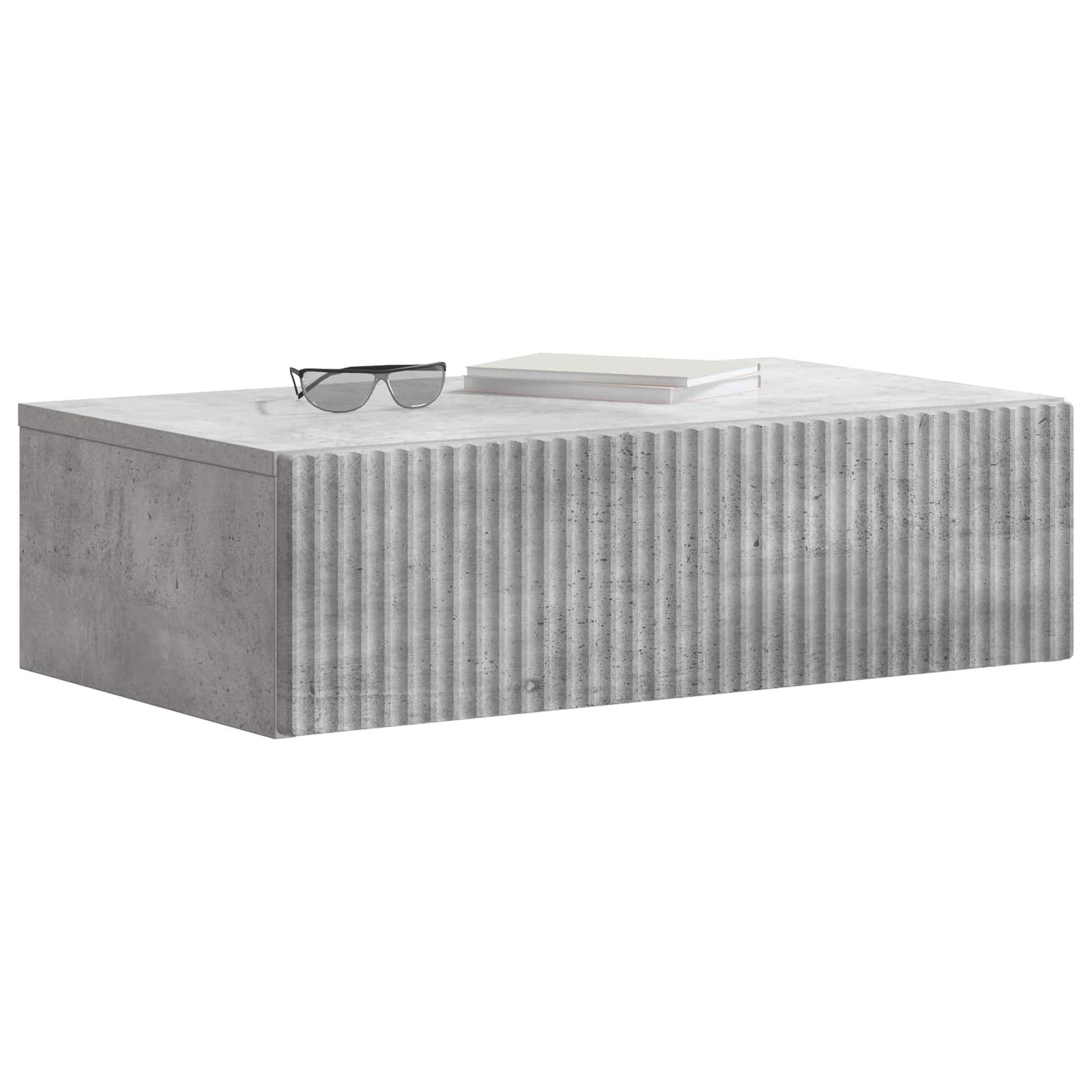 Wandmontage Zijtafel Betongrijs 59 x 34,5 x 17 cm Bewerkt hout is nu te koop bij PeponiXL, paradijselijk wonen!