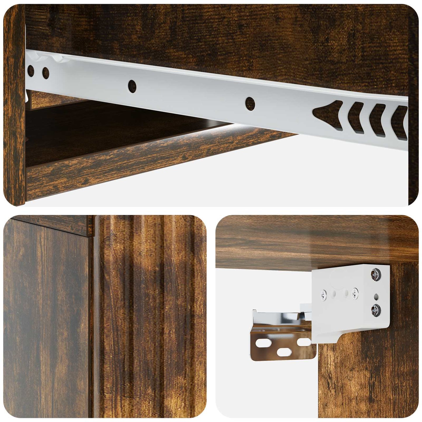 Wandmontage Zijtafel Gerookt eiken 59 x 34,5 x 17 cm is nu te koop bij PeponiXL, paradijselijk wonen!