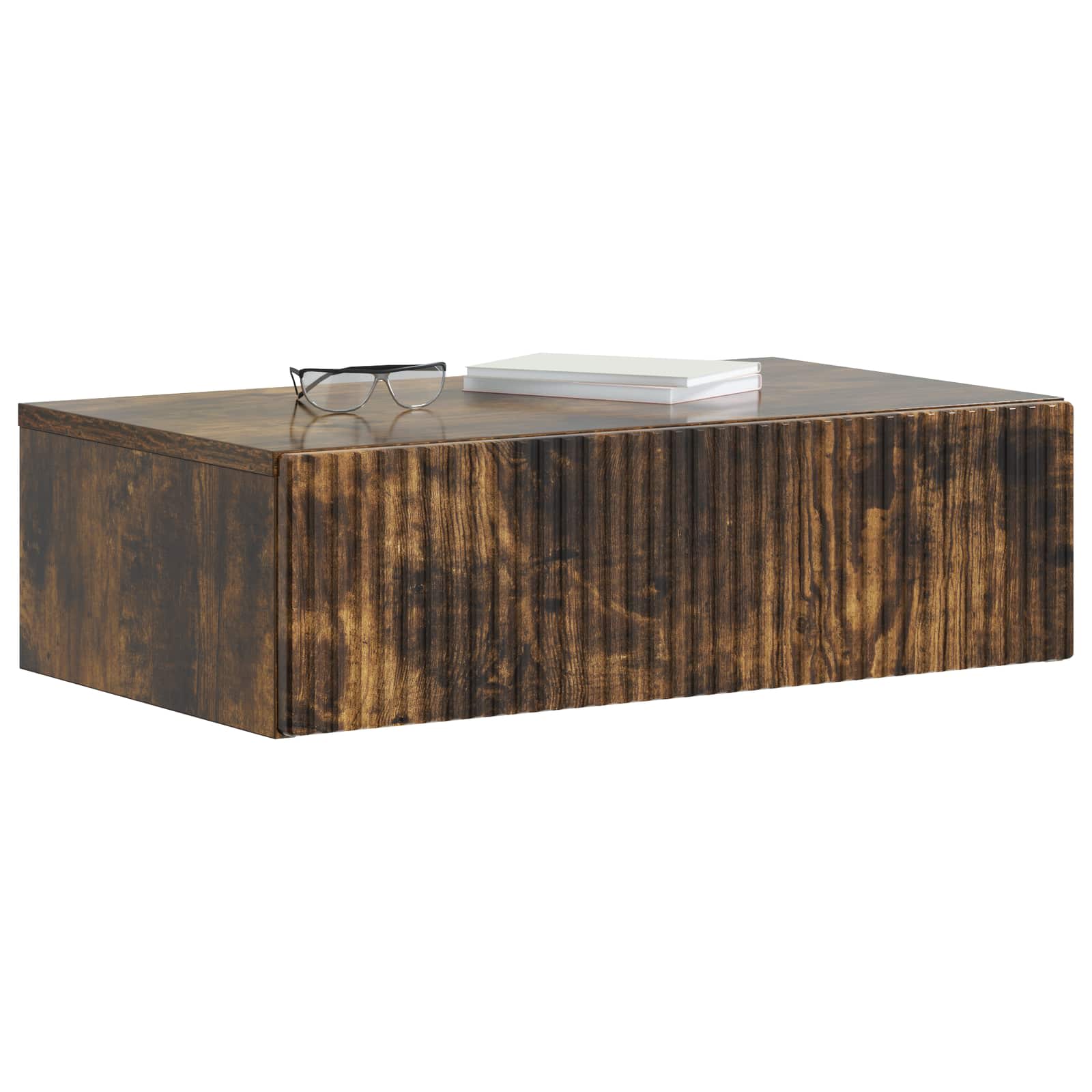 Wandmontage Zijtafel Gerookt eiken 59 x 34,5 x 17 cm is nu te koop bij PeponiXL, paradijselijk wonen!