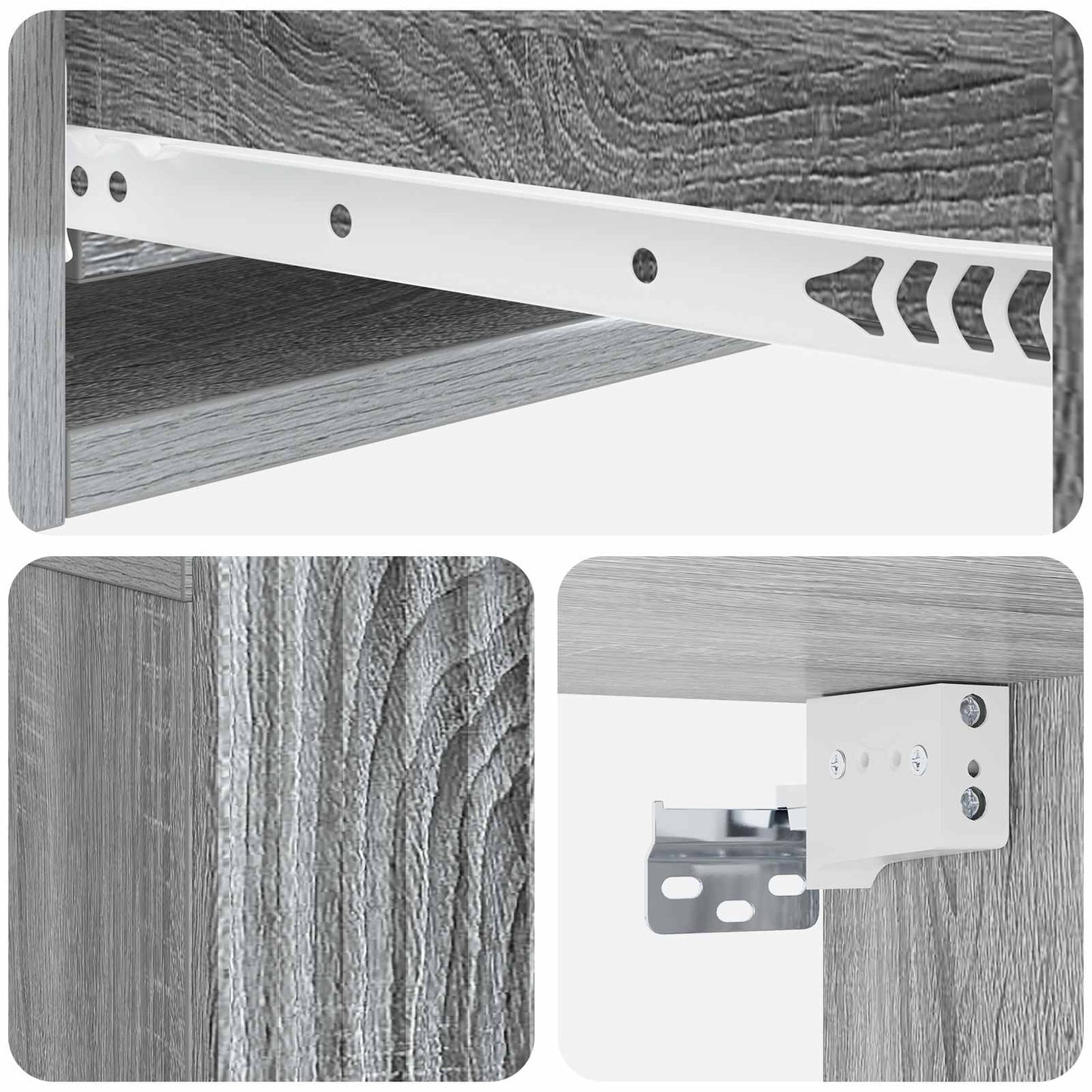 Wandmontage Zijtafel Grijs sonoma 59 x 34,5 x 17 cm is nu te koop bij PeponiXL, paradijselijk wonen!